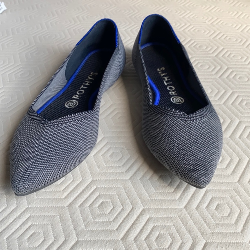 Rothy’s “The Point” in Cloud Grey Birdseye 9.5